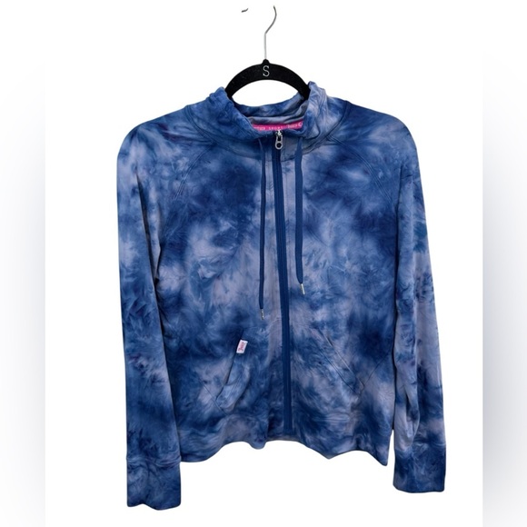 Juicy Couture Sport Y2K Women's Blue purple Tie Dye Track Jacket Full Zip - Picture 1 of 12